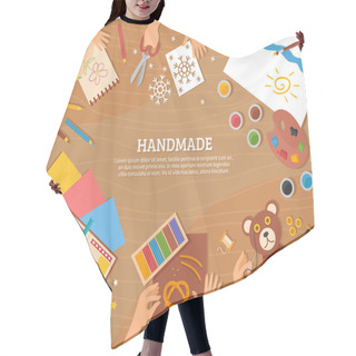 Personality  Handmade Concept In Flat Style Hair Cutting Cape
