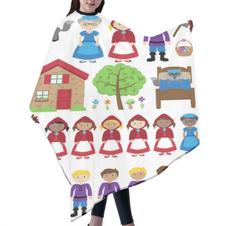 Personality  Little Red Riding Hood Themed Vector Collection Hair Cutting Cape