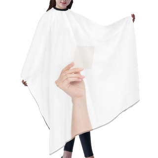 Personality  Hand Holding Blank Card Hair Cutting Cape