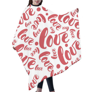 Personality  Romantic Red Love Pattern Background. Vector Illustration For Holiday Design. Many Flying Words Love On White Background Hair Cutting Cape