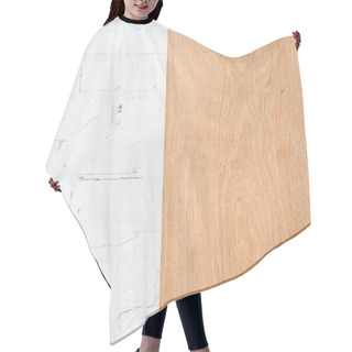 Personality  White Brick Wall And Wooden Surface Hair Cutting Cape