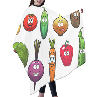 Personality  Healthy Fresh Cartoon Vegetables Characters Hair Cutting Cape