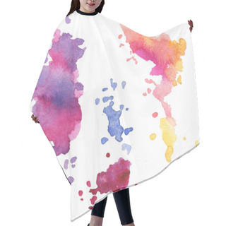Personality  Abstract Watercolor Paper Splash Shapes Isolated Drawing. Illustration Aquarelle For Background. Hair Cutting Cape
