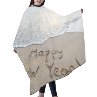 Personality  Happy New Year Sign On Beach Hair Cutting Cape