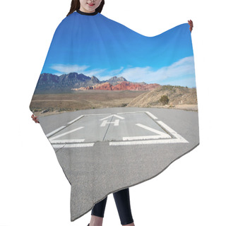 Personality  Helicopter Pad With A View Of The Mojave Desert. Hair Cutting Cape