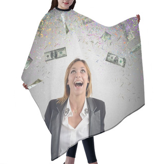 Personality  Businesswoman Earned Lot Of Money Hair Cutting Cape