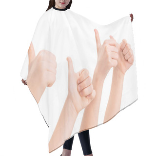 Personality  Hands Gesturing Thumbs Up Hair Cutting Cape