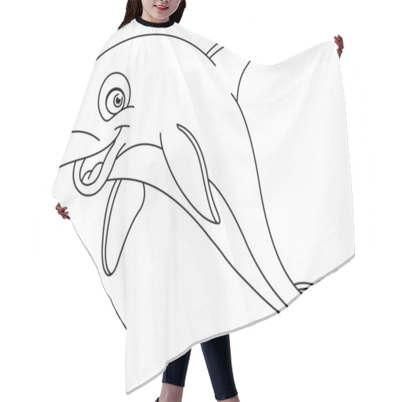 Personality  Outlined Dolphin Hair Cutting Cape