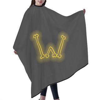 Personality  Bones W Outlined Letter Of Halloween Typography Yellow Glowing Neon Icon Hair Cutting Cape