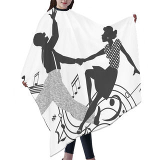 Personality  Retro Dancing Silhouette Hair Cutting Cape
