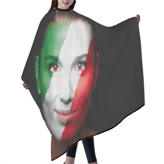 Personality  Portrait Of A Woman With The Flag Of The Italy Hair Cutting Cape