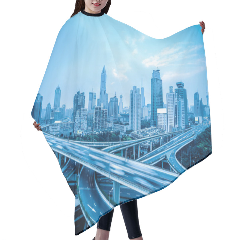 Personality  Elevated Road In Shanghai Hair Cutting Cape