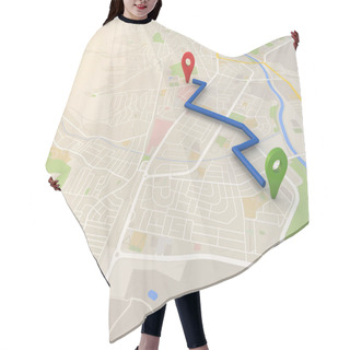 Personality  City Map With Pin Pointers 3d Rendering Image Hair Cutting Cape