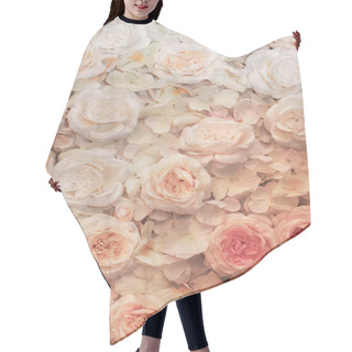 Personality  Flowers Made Of Fabric Attached To The Canvas Delicate Pastel Sh Hair Cutting Cape
