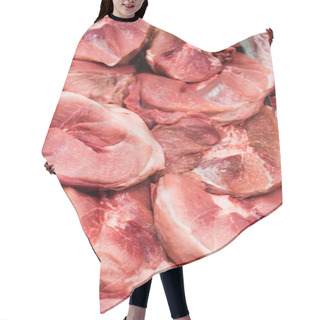 Personality  Full Frame Image Of Arranged Raw Meat In Grocery Store Hair Cutting Cape