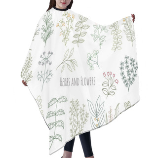 Personality  Set Of Flowers And Herbs Hair Cutting Cape