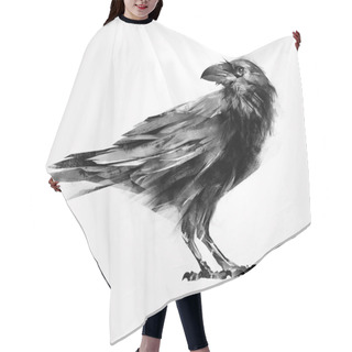 Personality  Isolated Painted Sitting Bird Raven Hair Cutting Cape