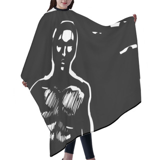 Personality  Man Contour In Shadow Hair Cutting Cape