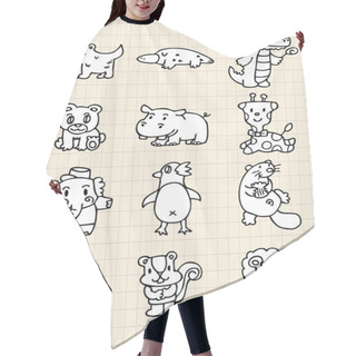 Personality  Hand Draw Cute Animal Hair Cutting Cape