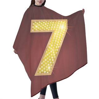 Personality  Gold Light Lamp Bulb Number 7 Seven Hair Cutting Cape