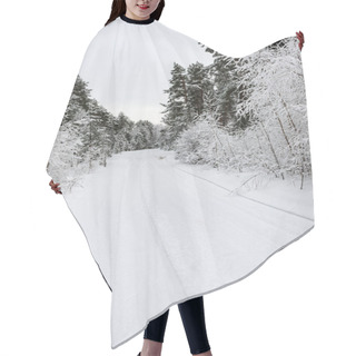 Personality  Snowy Winter Forest In Mist Hair Cutting Cape