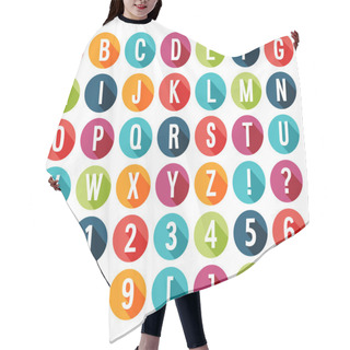 Personality  Flat Icons Alphabet. Hair Cutting Cape