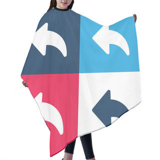Personality  Backward Blue And Red Four Color Minimal Icon Set Hair Cutting Cape