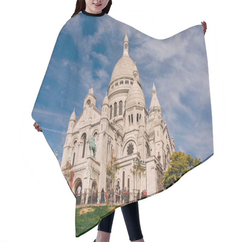 Personality  The famous Sacre Coeur Basilica in Montmartre, Paris.on sunny days hair cutting cape