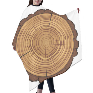 Personality  Cross Section Of Tree Stump Isolated On White Background, Vector Eps 10 Illustration. Hair Cutting Cape