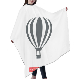 Personality  Hot Air Balloon Icon Vector Illustration Hair Cutting Cape
