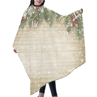 Personality  Texture With Snow, Holly And Firtree Hair Cutting Cape