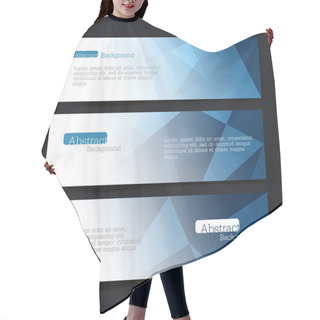 Personality  Collection Of Three Horizontal Banner Designs, Abstract Blue Tri Hair Cutting Cape
