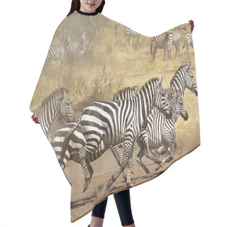 Personality  Herd Of Zebras Gallopping Hair Cutting Cape