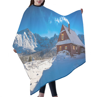 Personality  Warm Cottage In Winter Mountain Day Hair Cutting Cape