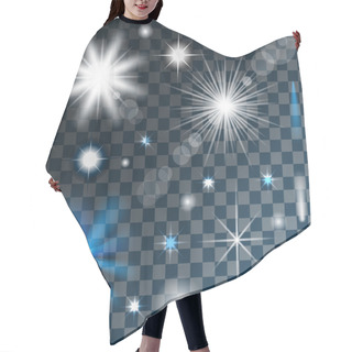 Personality   Transparent Glowing Stars And Lights Hair Cutting Cape