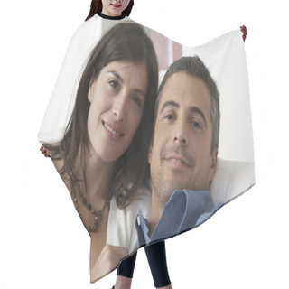 Personality   Happy Young Couple  Hair Cutting Cape