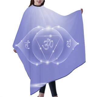 Personality  Blue Glossy Ajna Chakra Banner Hair Cutting Cape