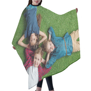 Personality  Children Lying On Grass  Hair Cutting Cape
