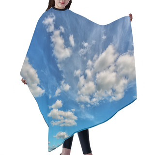 Personality  Landscape Of White Cumulus And Fleecy Clouds In The Blue Sky Hair Cutting Cape