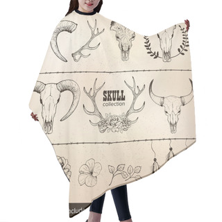 Personality  Cow Skull Collection Hair Cutting Cape