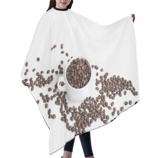 Personality  Cup With Coffee Beans Hair Cutting Cape