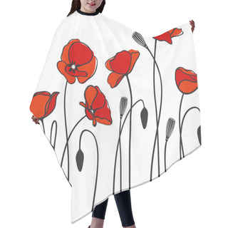 Personality  Red Poppies Hair Cutting Cape