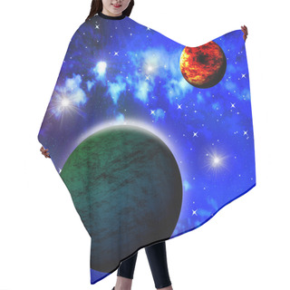 Personality  Bright Abstract Celestial Landscape , Collage Hair Cutting Cape
