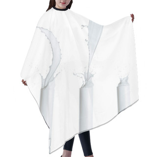 Personality  Three Glasses With Milk Splashes Hair Cutting Cape