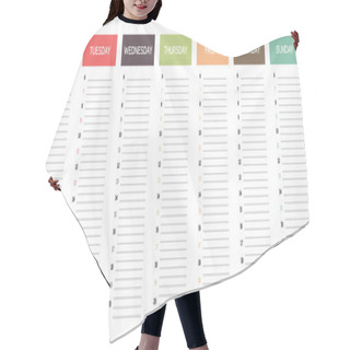Personality  Week Planning Calendar In Muted Colors, With Retro Or Vintage Feel, Business Schedule, Everyday Planner, Minimalist And Appealing Design Hair Cutting Cape