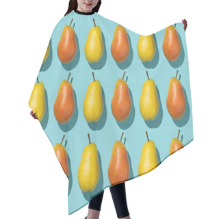 Personality  Multiple Pears Organized In A Row Over Blue Background Hair Cutting Cape