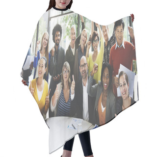 Personality  Multiethnic Business Team  Hair Cutting Cape