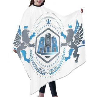 Personality  Heraldic Coat Of Arms Hair Cutting Cape
