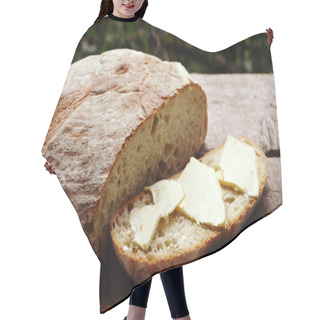 Personality  Fresh Home Made Bread With Butter With Butter Hair Cutting Cape