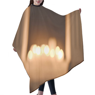 Personality  Glowing Abstract Christmas Bokeh Background With Copy Space Hair Cutting Cape